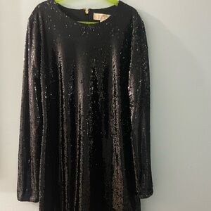 Michael kors long sleeve sequin black dress